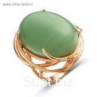 Кольцо в окантовке "Нефрит", позолота, 17,5 размер