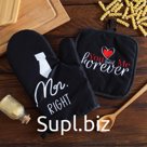 Кухонный набор (2 предмета) Доляна Mr right, прихватка 17х17 см, рукавичка 26х16 см, 100% п/э