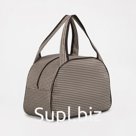 Сумка дорожная на молнии, держатель для чемодана, цвет коричневый/бежевый