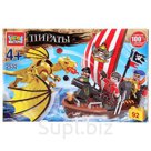 Конструктор "Город мастеров" битва пиратов с драконом, с фигурками, 92дет. в русс. кор. в кор.2*18шт