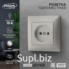 Розетка одноместная Luazon Lighting "Антей", 10 А, скрытая, без з/к, серебристая