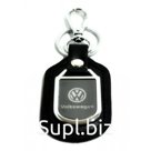 Брелок с карабином VW натуральная кожа + хром-металл (уп.10 шт)