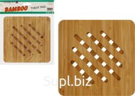 Bamboo hot pad, square. Size: 16.5 x 16.5 cm.