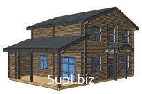 Двухэтажный дом 8x9 с террасой
