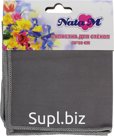 NataM microfiber cloth for glass and mirrors. Size: 30x30 cm. Color: gray.