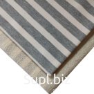 Футер премиального качества (100 % хлопок) 3х нитка петля плотностью 350 – 380 г шириной 194 см (в 1 кг 1,3 м) полоска 12*8 мм серый меланж – экрю