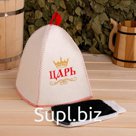 Набор для бани шапка с мочалкой "Царь бани"