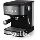 Кофеварка BRAYER BR1114, рожковая, 1100 Вт, 1,5 л, капучинатор, чёрно-серебристая