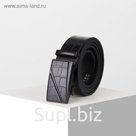 Ремень мужской, ширина 3,5 см, автомат, пряжка металл, цвет чёрный