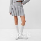 Юбка мини в складку женская MIST Base, размер 46, серая