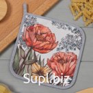 Прихватка Этель "Маковые поля" 19х19 саржа,100% х/л,ватин 250г/м2