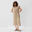 Платье женское MINAKU: Safari  миди цвет бежевый ,р-р 46