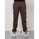 Джинсы карго мужские, размер 48, цвет коричневый