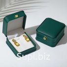 Футляр под серьги, кольцо «Статус», искусственная кожа, 7×8 см, зелёный