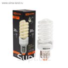 Лампа энергосберегающая TDM КЛЛ-FSТ2 "КОМПАКТ", Е27, 20 Вт, 2700 К, 41 х 108 мм