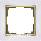 Рамка на 1 пост  WL03-Frame-01-white-GD, цвет золото, белый