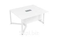 Стол-квадрат бенч начальный модуль, цвет белый премиум + белый