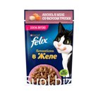 Корм влажный для кошек Felix Sensations с лососем в желе со вкусом трески 75 гр., пауч