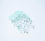 Комплект Футболка для новорожденных 3шт, цвет ментол / белый звери/ ментол мордашки
