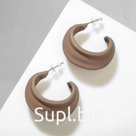 Серьги металл "Яркость" полукольца, цвет светло-коричневый