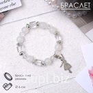 Браслет ассорти «Бусинка» балерина, цвет белый в серебре ,d=6 см