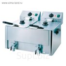 Фритюрница VIATTO HDF8+8, 6500 Вт, 8 л, 2 котла, регулировка температуры, серебристая