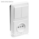 Блок "Кунцево" 5827 Бэлла БКВР-038, 2 клавиши, с розеткой, белый