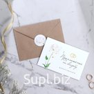 Приглашение в крафтовом конверте "Белые розы", 10  х 15 см