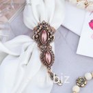 Кольцо для платка "Византия", цвет коричневый в черненом золоте