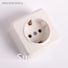 Розетка Smartbuy "Юпитер", одноместная, 16 А, с заземлением, белая
