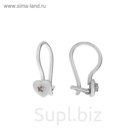 Серьги "Детские" сердечки, посеребрение