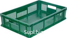 Ящик перфорированный 600×400×140 мм, объем 27 л., арт.: 705.02.01, зелёный, код: 16402