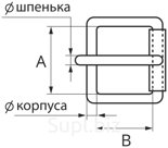 Пряжка роликовая с одним шпеньком П-10-20 Фурнитура для ошейников