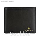 Кошелёк Cross Concordia Black, кожа наппа, гладкая, чёрный, 11×9×1,5 см