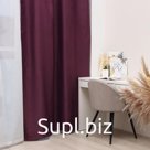 Штора портьерная Этель 250*265 см, цв.винный, блэкаут, пл. 240 г/м2