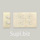 Текстильная застежка с крючками 2x2 для бюстгальтера 28мм, (004 приглушенный белый), 25 шт