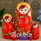 Матрешка «Анна», красный платок, 5 кукольная, 15 см
