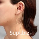 Серьга "Кафф" изящность, цвет золото