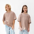 Футболка детская MINAKU:Basic line kids, бежевая, рост 158 см