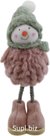 New Year's decoration: Fur snowman. Color: pink + mint. Size: 5.5 x 6 x 18 cm.