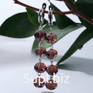 Серьги "Стекло" квартет, цвет коньячный