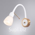 Бра Arte Lamp Lettura A7009AP-1WH, E14, 40 Вт, 9х7х25 см, белый