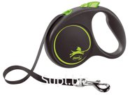 Поводок-рулетка Flexi Black Design tape S 5m 15 kg green