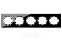 Рамка OneKeyElectro La Garda на 5 постов горизонтальная, черная Nero assoluto