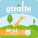 Подгузники «Lovular» Giraffe, 6-11кг, 62 шт