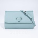 Сумка-мессенджер на клапане, цвет голубой