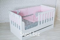 Уютная кровать для Вашего ребёнка. Простота и удобство- этими качествами мы руководствовались, создавая кроватку. 
Кроватное основание- ламели из натурального …