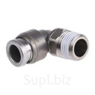 SMC Threaded-to-Tube Elbow Connector R 1/8 to Push In 6 mm, KQB2 Series, 1 MPa, Угловой фитинг