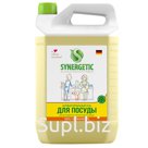 Средство для мытья посуды, фруктов, игрушек Synergetic "Лимон", антибакт., концентрат, канистра, 5л