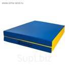 Мат PERFETTO SPORT, 100 х 150 х 10 см, складной, 1 сложение, синий/жёлтый